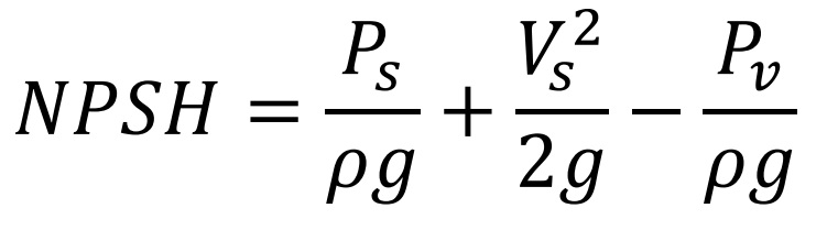 رابطه محاسبه NPSH